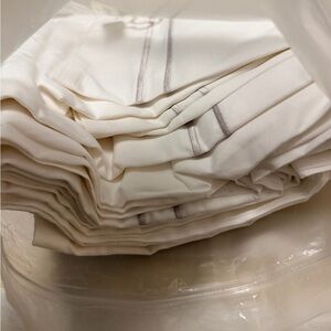 & Other Stories Cream Bedding Sheets with Subtle Gray Trim